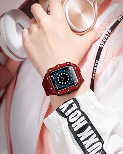 Coque Apple Watch carbone véritable et alliage blanc 45mm luxe