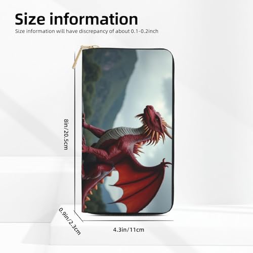 Cool Red Dragon-D Print Wallet Women, Leather Bifold Multi Card Wallet, Long Purse Women's Wallets2