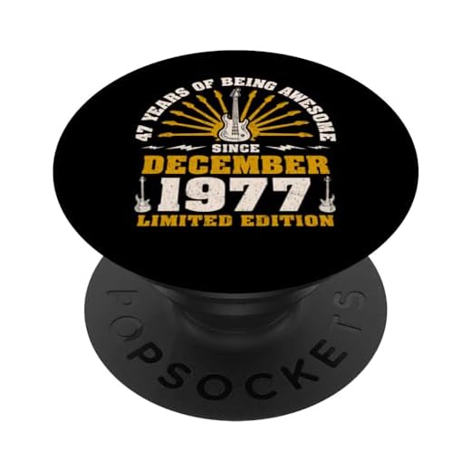 47 Cumpleaños Retro Guitarrista Music Lover Nacido Diciembre 1977 PopSockets PopGrip Intercambiable