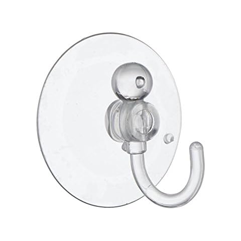 Merriway BH02030 (10 Pcs) Clear Plastic Suction Hook, 25 mm (1 Inch) - Pack of 10 Pieces Cover