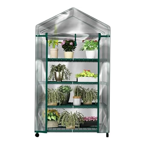 Home-Complete Mini Greenhouse - 4-Tier Indoor Outdoor Portable Shelves Cover
