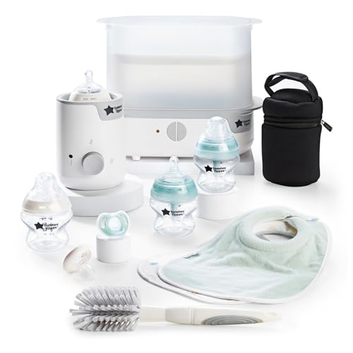 Tommee Tippee Ensemble complet pour biberons et chauffe-biberons Easiwarm - Blanc - Avec stérilisateur électrique à vapeur - Indispensable pour les parents...
