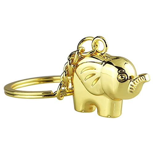 2026 Porte-clés éléphant animal Porte-clés éléphant doré Petite clé cadeau Pendentif décoratif, or, taille unique