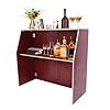 Foldable bar table 2 tiers portable event bar freestanding bar cabinet with top and middle shelves bartender station for parties events  urban country home decor
