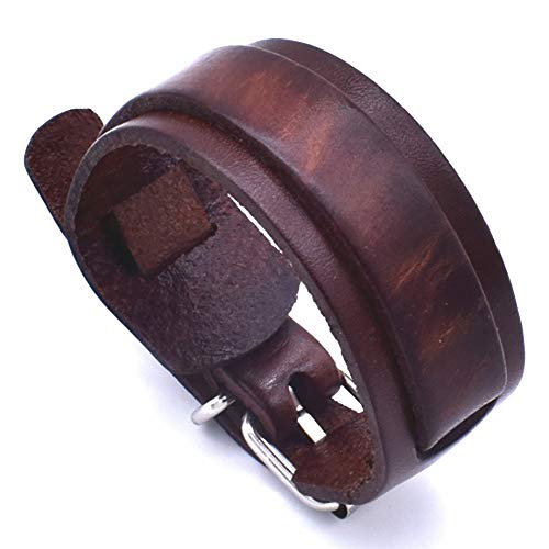 ZENSE - Bracelet de force pour homme en cuir ajustable marron ZB0322 Cover