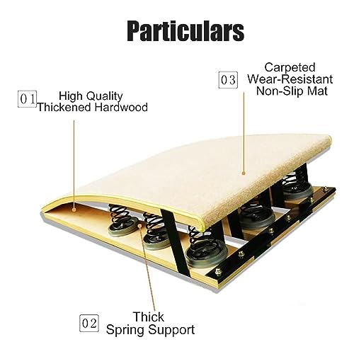 OUZVI Heavy Duty Pro Gymnastics Springboard for Adults Teen Child, High Bounce Vault Spring Board No Deformation, for Schools, Track and Field Events (Beige 7 SPRINGS120X60X26CM) - Thumbnail 3