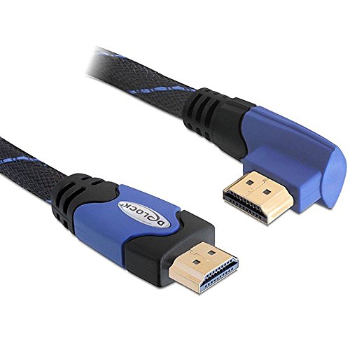 Câble HDMI 1.4 2m bleu DeLOCK 82956 cordon vidéo haute vitesse Ethernet TV PC