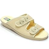  ALBEROLA - Zapatilla rejilla dos hebillas - Modelo 4078, color CRUDO, Talla 40