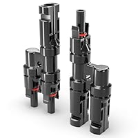 deleyCON PV4 Solar 2-Fach Y Stecker Paar 1000V Männlich/Weiblich T-Typ IP67 Wasserdicht (Solar Photovoltaik Steckverbinder) Verteiler, Splitter, PV Kupplung, Solarstecker, Solarpanel