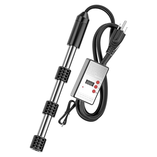 2000W Immersion Water Heater for Above-Ground Pools | Barrel-Type Quick Heater Heats 5 Gallons Water in 3-5 Mins Adjustable Thermostat Auto-Restart When 5F Below Set Temp