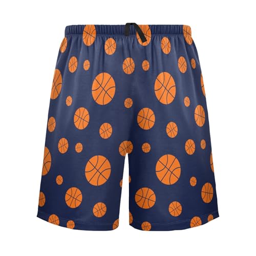 Men's Pajama Shorts Soft Comfy Casual Sleep Lounge Basketball Pj Bottom with Drawstring & Pockets2