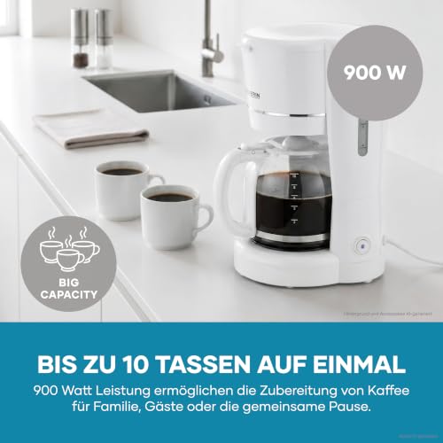 SEVERIN Filterkaffeemaschine mit Glaskanne, Kaffeemaschine mit Permanentfilter, für bis zu 10 Tassen (1,25L)… – Ansicht 5