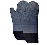 Ideal para Horneae JACAHOME Guantes Horno Cocina Resistentes al Calor,Manoplas de Silicona Antideslizantes, para Hornear Barbacoa, Parrilla, Pizza, Horno microondas, Guantes para el Horno