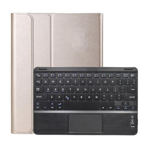 Étui en cuir iPad Pro 13 2024 chic couleur or et clavier tactile rétroéclairé haut de gamme