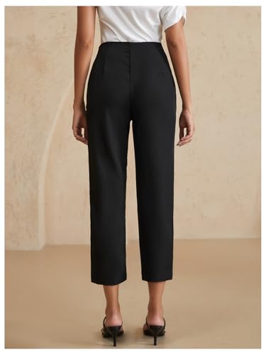 Women's High Waisted Pants Pleated Tapered Leg Dressy Casual Trousers with Pockets2