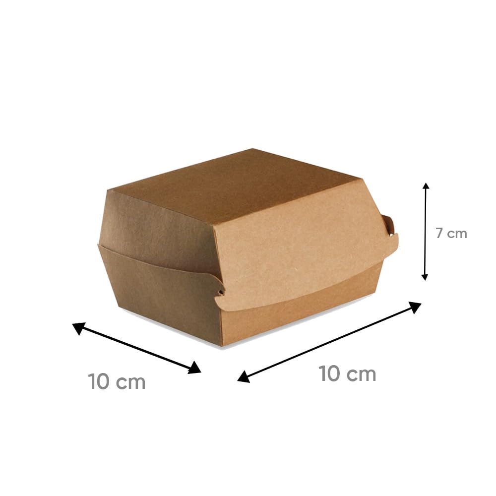 Générique 600 Boites burger en carton kraft brun S 10x10x7 cm petite taille
