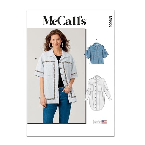 McCall's M8606H5 Misses' Shirt Sewing Pattern Packet, Design Code M8606,