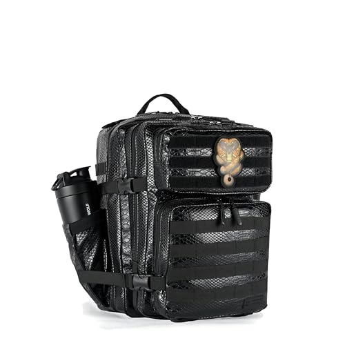 Image of WOLFpak 25L Athletic Gym Backpack (King Cobra) Durable 1000D Waterproof Oxford Material w /MOLLE Webbing, Laptop Pocket & Dual Cup Holders, Durable Fitness /Travel /Military Daypack