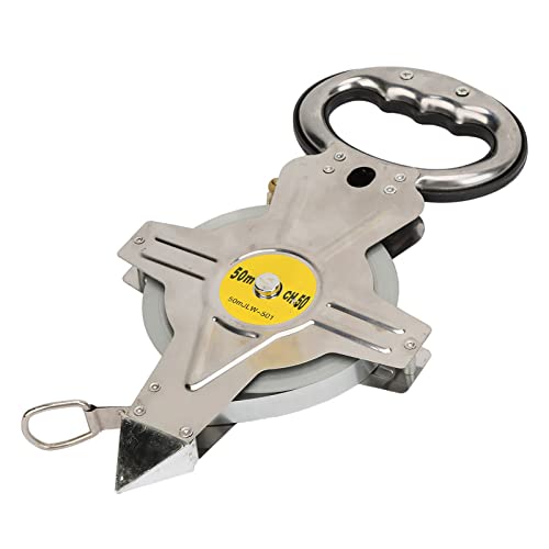 Wakects 50M Stainless Steel Tape Measure, Open Retractable Metric Construction Surveying Tool for Furniture Measuring