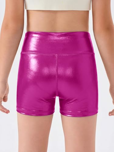 Image of Haloumoning Girls Athletic Shorts Kids High Waisted Yoga Dance Biker Shorts Comfy Gymnastics Shorts 5-14Y