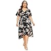 Milumia-Plus-Size-Women-Empire-Waist-Asymmetrical-High-Low-Bohemian-Maxi-Dress Milumia Women Floral Print Boho Asymmetrical High Low Maxi Wrap Dress