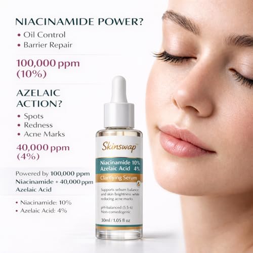 Image of Active 14% Niacinamide Serum with Azelaic Acid | Clarifying Face Serum for Brightening & Oil Control | Helps Reduce Acne, Blemishes & Acne Marks | Smooth, Clear-Looking Skin | For Women & Men | 30 ml