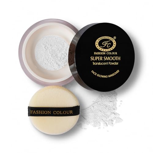 Image of Fashion Colour Super Smooth Translucent Loose Setting Powder | Lightweight Makeup Baking & Setting Powder | Oil Control | Soft Matte Finish | Blurs Pores | Evens Skin Tone | Puff Applicator Included | 15g (Shade: 01)