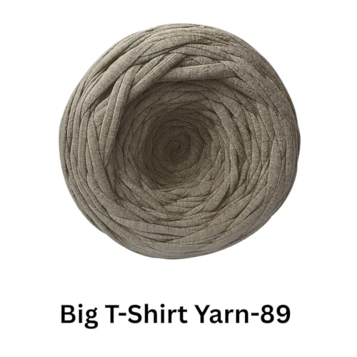 Image of VCR Dark Greyish Brown Big T-Shirt Yarn, 100 Meters Length, Recycled & Fashionable Craft Yarn, Pack of 1, Suitable for Crochet, Knitting & DIY Bags, Baskets, Cushions & Home Decor Projects