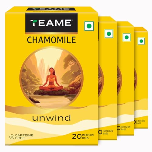 Image of TE-A-ME Chamomile 20 Tea Bags (Pack of 4) | Pure Chamomile Tea | Herbal Tea