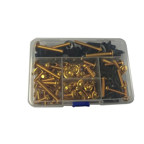 Image of 210 PCS Motorcycle Fairing Bolt Kit Screws Aluminum Fasteners Washers Nuts Screws Clips for Yamaha Kawasaki BMW Suzuki Honda Dirt Bike Sportbike Chopper Cafe Racer ATV Scooter(Gold)