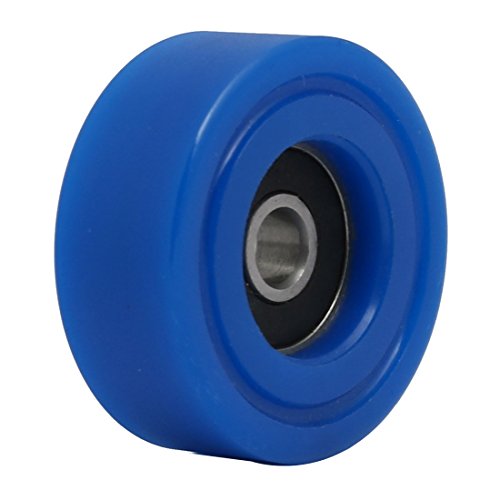 Aexit 6mmx35mmx14mm PU62635-14 Material handling Roller Bearing Pulley Sliding Converyor Wheel Blue Model:20as312qo462