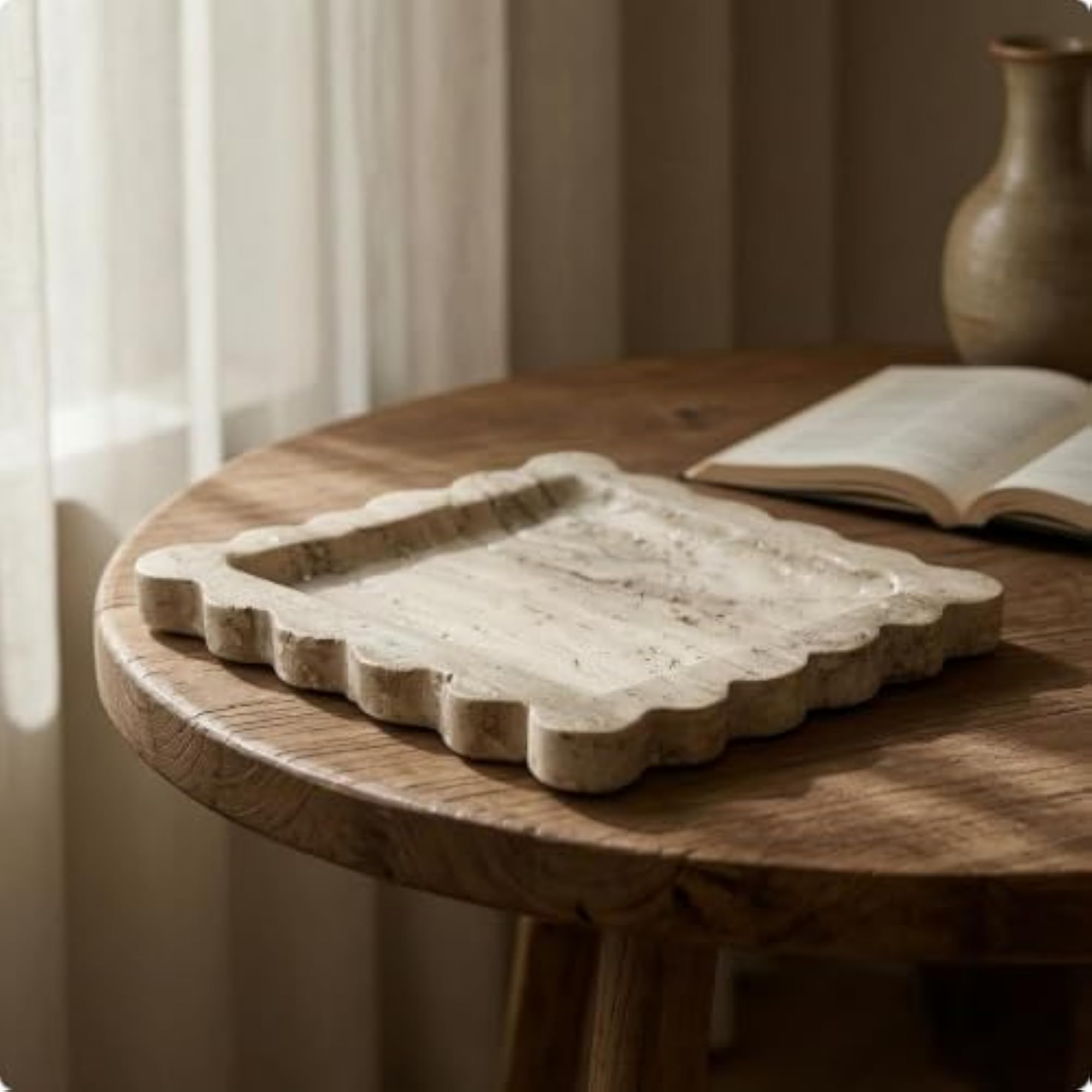 Stone Tray with Edge Decorative Tray