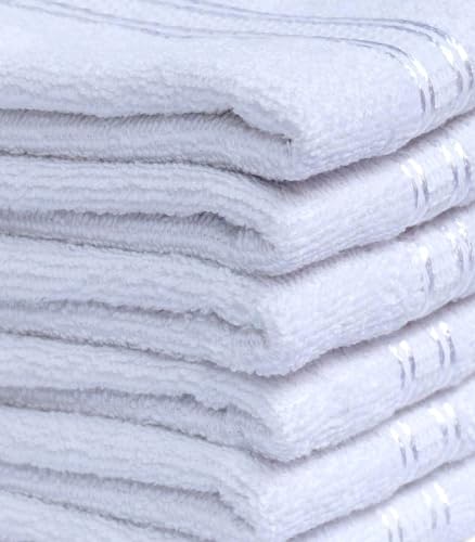 Image of Space Fly White Color 500 GSM Cotton Face Towel for Women | Soft Towel for Face | Baby face Towels Newborn | Soft Hand Napkins for Women | Small Towel | Face Towel Set (25 x 25, 2)