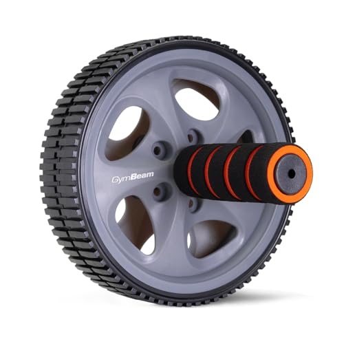 GymBeam Ruota per Esercizi Ab Wheel, Doppia Ruota per una Presa Stabile, Ruota per Addominali, Rafforza gli Addominali e i Muscoli di Mani, Spalle e Schiena