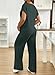 BLENCOT Maternity Sets Ribbed Knit Lounge Set Short Sleeve Maternity Sleepwear Pajamas Sets Two Piece Matching Outfits Set Green L