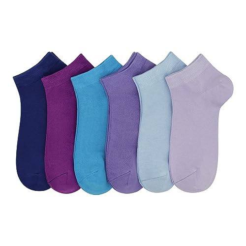 Women’s Thin Bamboo Rayon Low-Cut Ankle Socks – Soft, Breathable, Moisture-Wicking Socks 6-Pack - Main Image