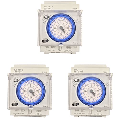 VENEKA 3 temporizadores mecánicos analógicos de 110 V-220 V, 24 horas, programables diariamente, 15 minutos, relé de interruptor de tiempo SUL181D caliente