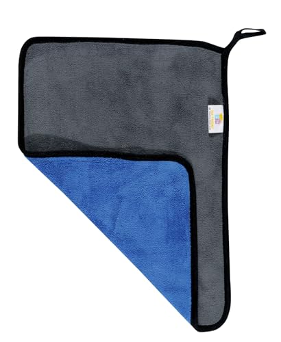 Image of RD TREND Microfiber Multipurpose Cleaning Towel 500 GSM Size-40x30 Cm | Ultra Soft, Super Absorbent, Quick Dry | Reusable Lint-Free Cloth for Car, Kitchen, Bathroom, Glass, Gym & Home (1 Pc,Blue)