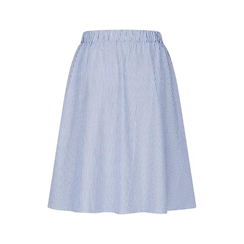 Womens Striped Midi Skirt Flowy Button Down Drawstring Elastic High Waist Skirts Casual Fashion Pleated Skirts4
