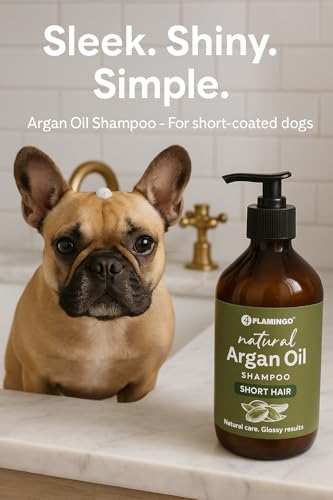 Flamingo hundeshampoo - mit Arganöl - für Hunde mit kurzem Fell 500 ml - Geeignet für alle Fell- und Hauttypen - natürlichen Glanz des Fells - sensitiv