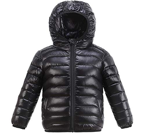 Boys Girls Zipper Lightweight Warmer Puffer Down Hooded Jacket Coat Outwear