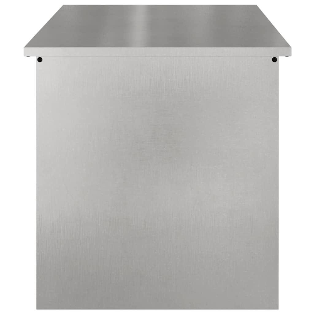 Contenitore metallico per cuscini da giardino, in acciaio, 100 x 50,5 x 50 cm, colore argento, resistente alle intemperie, con sollevamento a gas, salvaspazio, impilabile, versatile, per
