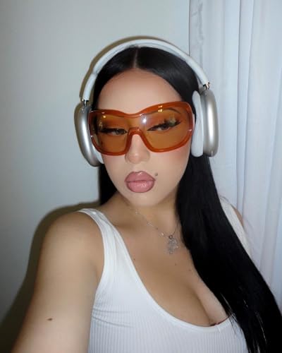 Oversized Trendy Wrap Around Sunglasses for Women Men - Cool Concert shades 2000s Retro Round Big Shield Glasses4