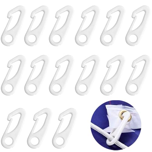 RXKFIGX 15 Clips pour Mât de Drapeau Crochets pour Drapeau Drapeau Pôle Clip en Nylon Clips pour mât Drapeau en Nylon Mousqueton pour Mât Drapeau Fixer Le Drapeau avec Corde