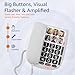 SMPL Big Button Phone for Seniors, Corded Landline & VOIP Home Phone for Elderly, Handicap, Amplify by Call, Alzheimer’s, Dementia - Ideal Phone for Seniors (Model 56012)