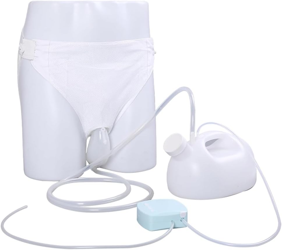 Silicone Urine Collector for Sleeping, Electric Intelligent Urine Collector with 2000 Ml Urinal, 1.8 M External Catheter, for Bedridden Elderly,Men's Normal
