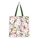 kate spade new york Reusable Shopping Bag, Grocery Tote with Shoulder Straps, Large Collapsible Tote (Hidden Garden)