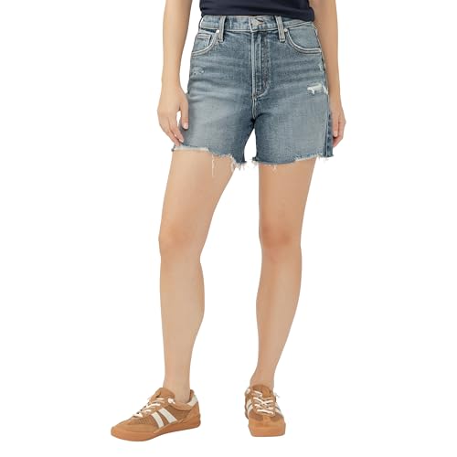 Short taille haute Silver Jeans Co denim femme, vêtement mode denim bleu