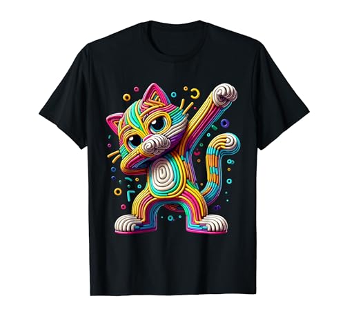 Gato Vintage Retro Dabbing Dance Lindo Dabbing Kitty Amantes Camiseta