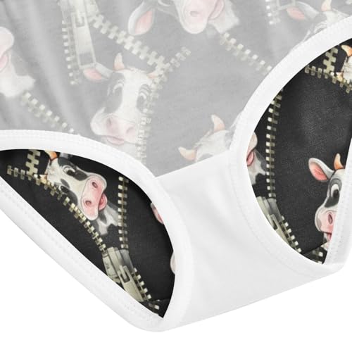 Joisal Cows Behind Open Zipper Little Girl Panties Girls Underwear Toddler Cotton Fun Kids Briefs Undies 2t 5